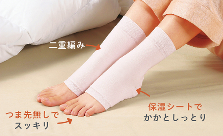 足うら美人 おやすみサポーター （22～27cm）【グレー】履くだけでかかとケア 肌に優しい靴下 くつ下 サポーター 保湿 加茂市 山忠