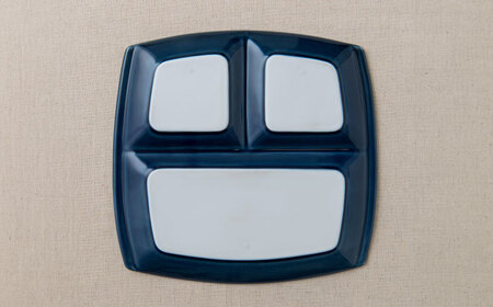 【2枚SET】美濃焼 titto ランチプレート 角 ネイビー 小田陶器【1405514】