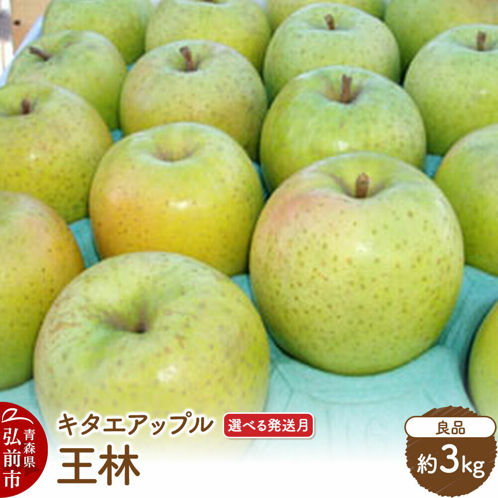 【ふるさと納税】りんご 王林【良品】約3kg【選べる発送月】【CA貯蔵】キタエアップル [贈答 贈り物 アップル 産地直送 青森県 弘前市 詰め合わせ セット 果物 フルーツ 林檎 リンゴ くだもの]