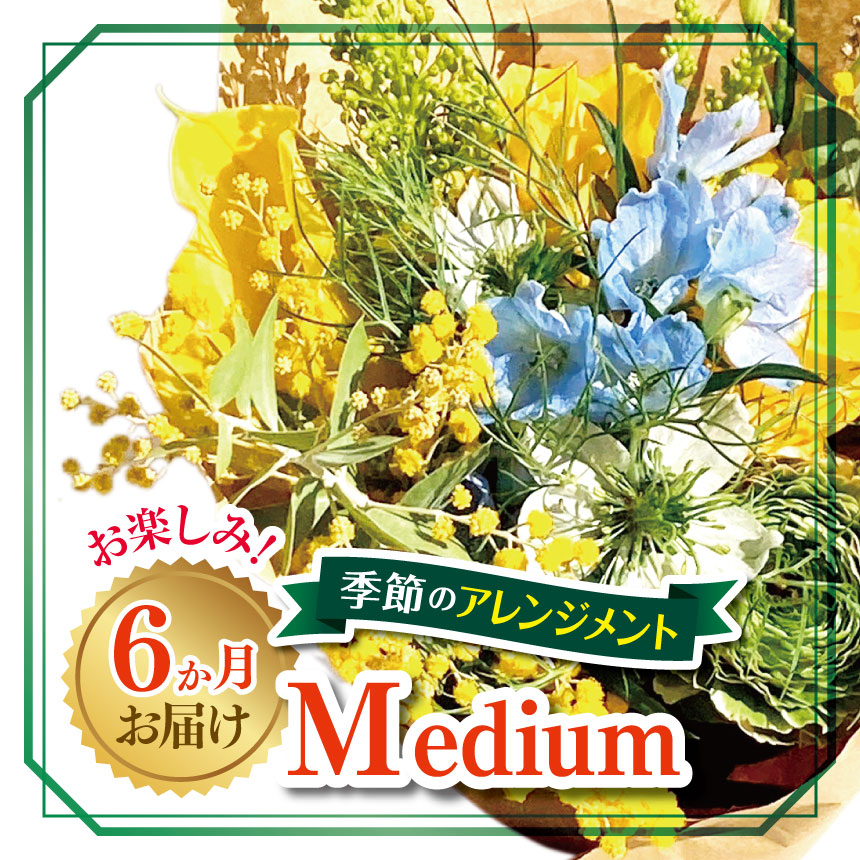 【ふるさと納税】6か月お届け お楽しみ！ 季節 の アレンジメント 「Medium」 | お花 flower フラワー ふらわー 花 はな リトルシード インテリア 植物 定期便 お任せ 新鮮 東京都