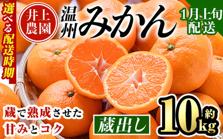 ＜先行予約受付中！1月上旬より順次発送予定＞大分県宇佐市産 蔵出し みかん(約10kg)ミカン 蜜柑 柑橘 フルーツ 果物 くだもの 果実 国産 熟成【103690600】【井上農園】