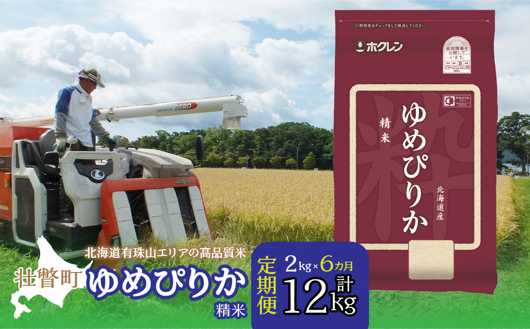 【令和6年産 6ヶ月定期配送】（精米2kg）ホクレンゆめぴりか SBTD023