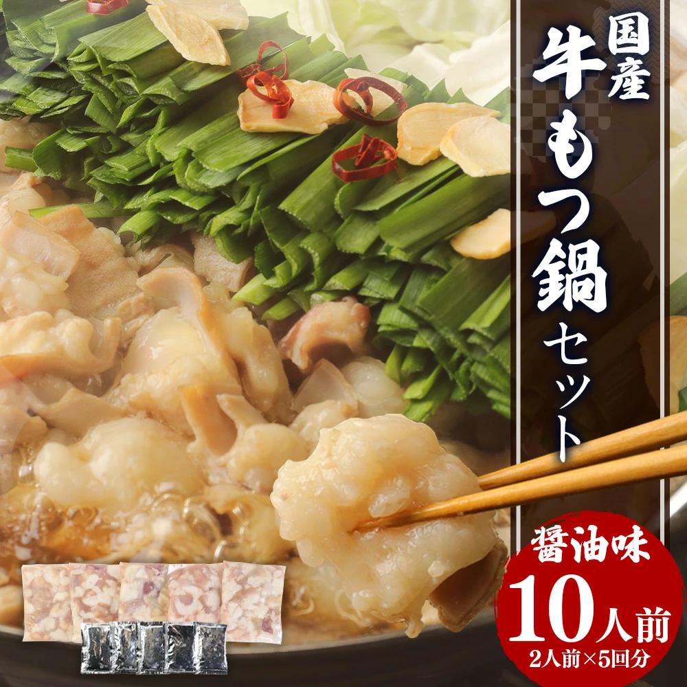 【牛もつ鍋10人前】国産牛 もつ鍋 セット(2人前×5回分)