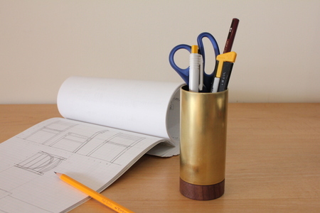 ペン立て （ブラックウォールナット） 京都 宇治 文房具 木の文具立て ペン 立て 雑貨 木 収納 木工 木製 スタンド オフィス インテリア デスク収納 おしゃれ 文具入れ