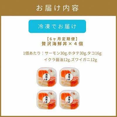 ふるさと納税 北見市 【毎月定期便】贅沢海鮮丼　4個入りセット　いくら　ズワイガニ　北見市加工全6回 |  | 03