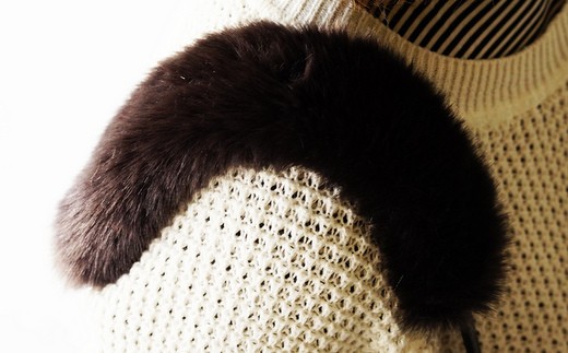 No.209-02 バッグの持ち手をオシャレにするファーハンドル2個セット（チャコールグレー）