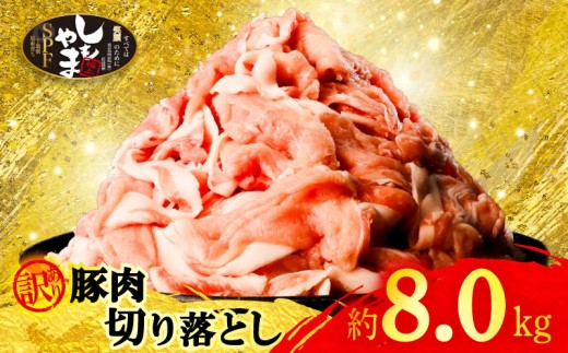 豚肉 切り落とし 約8.0kg 【訳あり】 小分け 真空パック 国産 豚 冷凍 切落し 豚肉切り落とし 豚こま肉 こま肉 こま切れ 国産豚 千葉県 旭市 有限会社下山農場 usn005