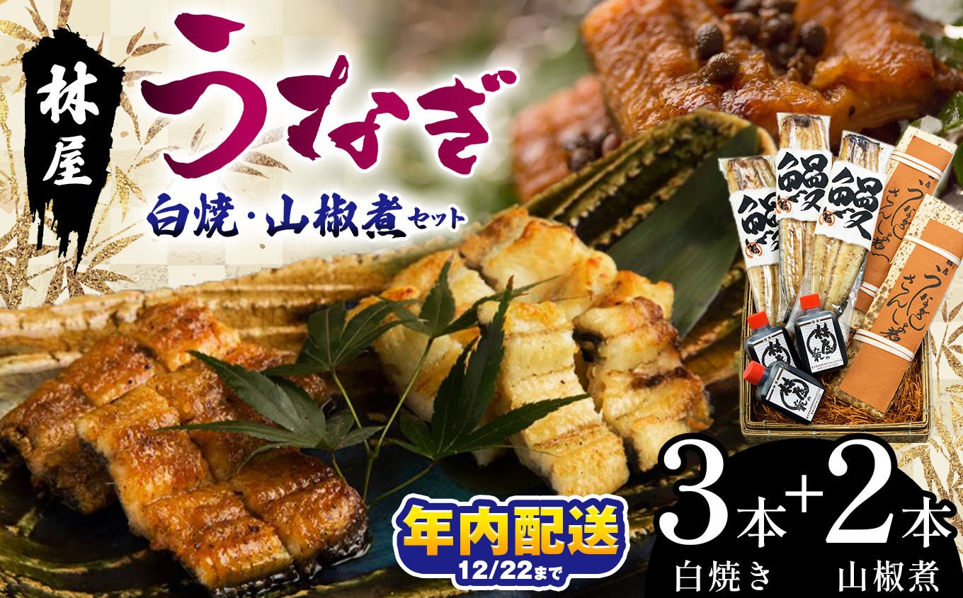 
            林屋のうなぎ 白焼・山椒煮セット | 白焼 特選うなぎ 贅沢うなぎ 5本セット 高級うなぎ 肉厚 炭火焼うなぎ 贅沢 肉厚うなぎ蒲焼特選 炭火焼うなぎ ギフト ふるさと納税 栃木県 那珂川町 送料無料
          