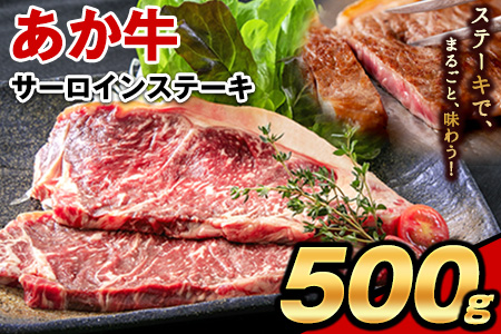 牛肉 あか牛 サーロイン ステーキ 500g ( 250g × 2枚 ) 牛肉 冷凍 《30日以内に出荷予定(土日祝除く)》 冷凍庫 個別 取分け 小分け 個包装 ステーキ肉 あかうし 赤牛 あか牛丼 にも サーロインステーキ