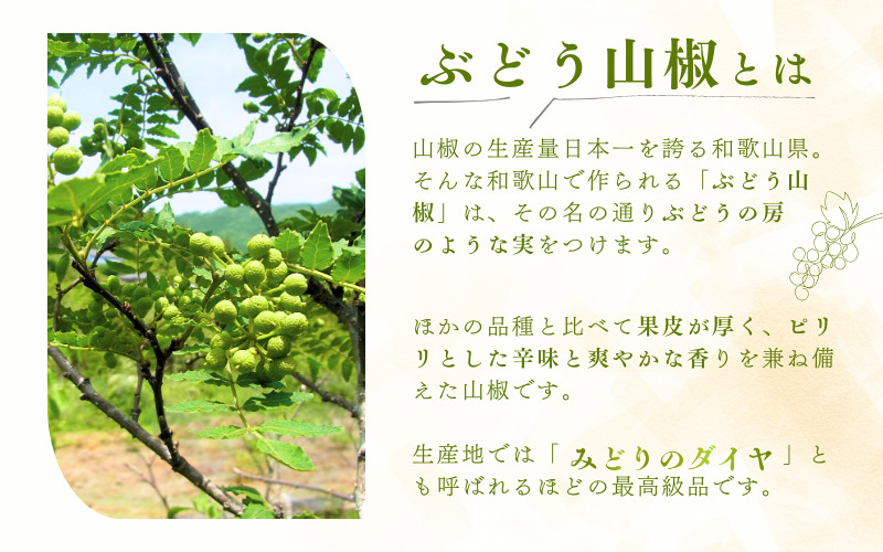  冷凍ぶどう山椒（初期から中期品）250g / 山椒 さんしょう ぶどう山椒 ぶどうさんしょう 香辛料 薬味 調味料 生山椒 和歌山県 紀美野町 生実山椒【twn021】