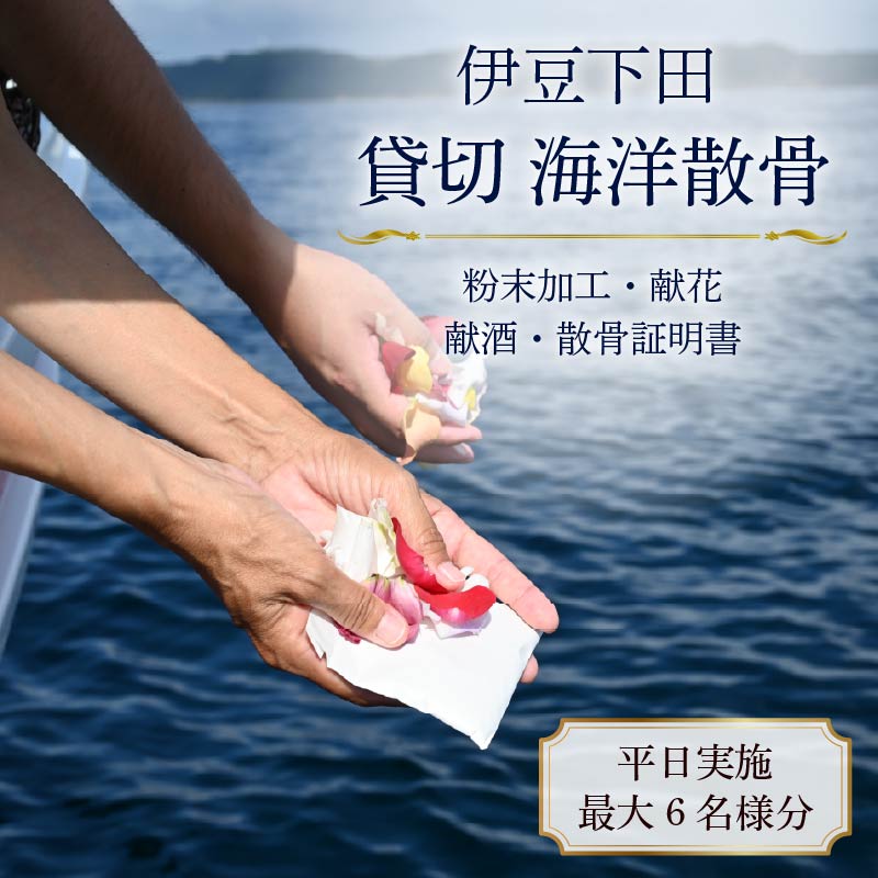 海洋散骨 伊豆下田 貸切 海洋 散骨 平日料金 最大 6名様 法事 参拝 墓じまい サービス チケット 船 供養 メモリアル クルーズ チャーター 自然葬 シーセレモニー 献花 献酒 静岡県 下田市 伊豆 伊豆凪海洋散骨 PTS096-00001
