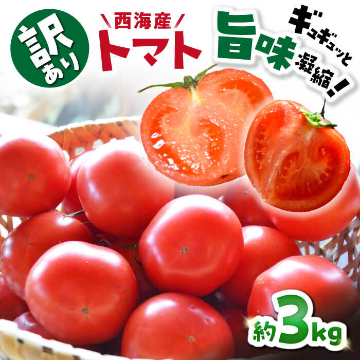【ふるさと納税】【2月上旬より順次発送】【 訳あり 】ミスズアグリの 西海産 トマト 約3kg ＜株式会社ミスズアグリ西海＞[CFN003] 長崎 西海 とまと トマト 訳あり リコピン 旨味
