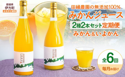 【6ヶ月定期便】田縁農園 2種みかんジュース（みかん いよかん）セット 全6回  【ふるさと納税 人気 おすすめ ランキング ジュース みかんジュース オレンジジュース ミカン みかん 蜜柑 オレンジ 温州みかん 伊予柑 フルーツジュース フルーツ 果物 セット 詰合せ 贈り物 贈答 ギフト 愛媛県 伊方町 送料無料】 IKTA048