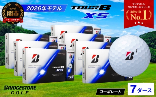 【2026年モデル】ゴルフボール TOUR B XS コーポレートカラー（ホワイト） 7ダース ～ブリヂストン ツアービー まとめ買い 大量～