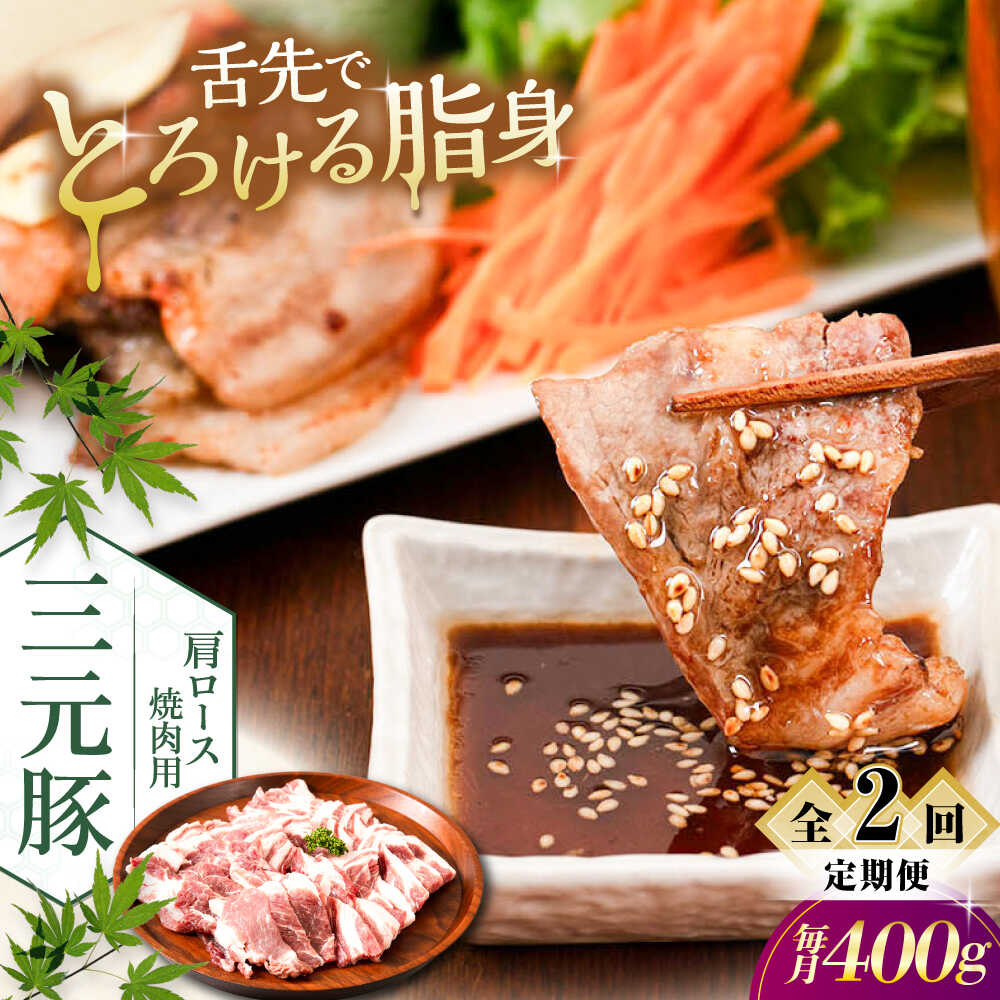 【ふるさと納税】【全2回定期便】平田牧場 肩ロース 焼肉用 400g (200g×2P)《喜茂別町》【平田牧場】 肉 豚肉 ロース 焼肉 スライス 冷凍配送 定期便 北海道 平田牧場 三元豚 [AJAP147] 28000 28000円