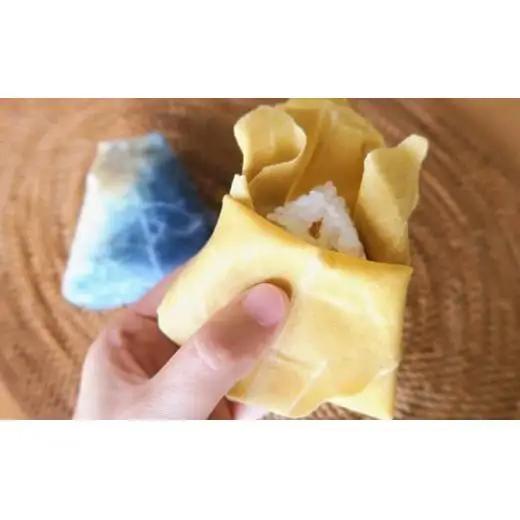 藍染草木染エコラップ2枚セット（S，M) たんがら染、藍×かりやす染セット