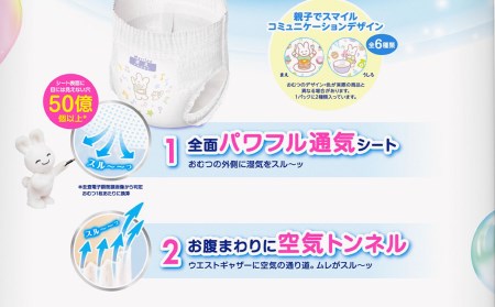 ［全2回定期便］ メリーズ ずっと肌さらエアスルー 【パンツタイプ】　ビッグサイズ（38枚入り）×3パック ｜オムツ  紙おむつ ベビー用品