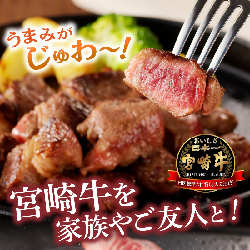 宮崎牛A5　赤身サイコロステーキ600g　N0140-YA756
