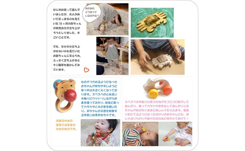 木のおもちゃ/赤ちゃんのおもちゃ箱セット(Eタイプ) psc はがため 歯がため 出産祝い 車 押し車 日本製 おしゃぶり 赤ちゃん プルトイ 引き車 男の子 女の子