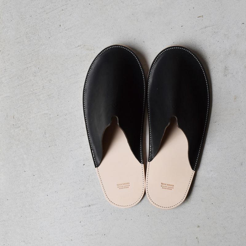 Teha’amana Slipper Smoke M テハマナ スリッパ スモーク M ブラック 革 皮 雑貨 おしゃれ レザー 本革 こだわりの逸品 地域特産品 ギフト 自分用 人気 おすすめ