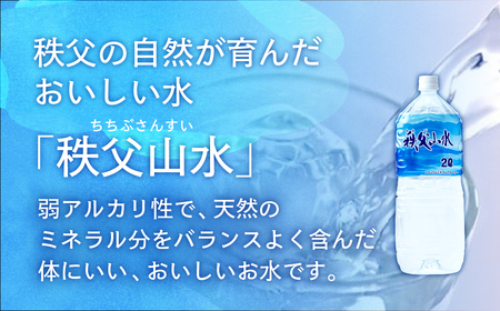 ＜定期便＞秩父の天然水 2L×6本×6回（2ヶ月に1回） | 1年保存 ミネラルウォーター
