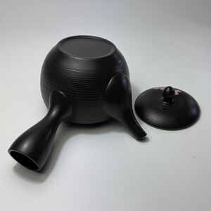 春秋　23号艶黒棗線帯花水木急須　4-596｜陶器 やきもの 焼き物 手作り 職人 春秋窯 鋳込み 丸よ小泉 愛知県 常滑市