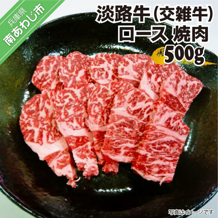 【ふるさと納税】淡路牛（交雑牛）　ロース 焼肉用　500g