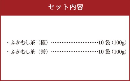 ふかむし茶「極」10本 「誉」10本 セット 計2kg お茶 日本茶 深蒸し茶 詰合せ