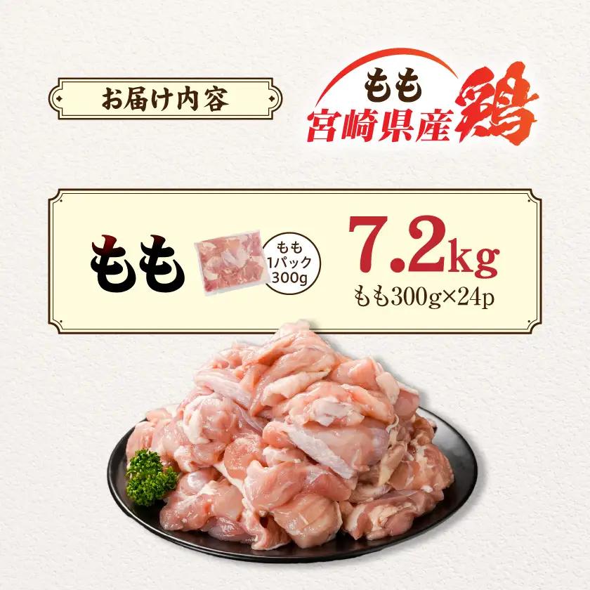 宮崎県産鶏もも肉7.2kg!カット済!〔25H-84-004-7200g〕_(都城市) 宮崎県産鶏 モモ肉 カット済 唐揚げ チキン南蛮 親子丼