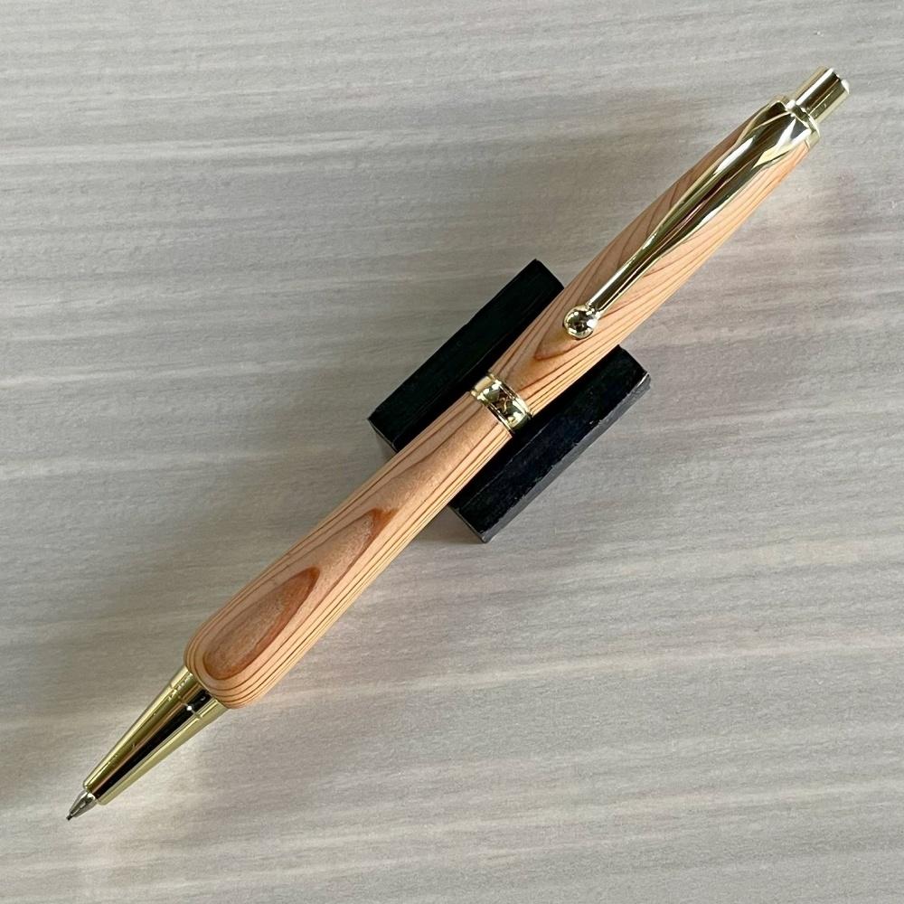 【ふるさと納税】2Pice 木軸シャープペンシル0.5mm (屋久杉) ゴールド金具 MUKU屋