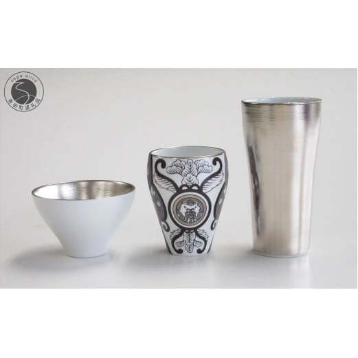 ARITA PORCELAIN LAB (アリタポーセリンラボ) JAPAN SNOW日本酒呑み比べ酒器セット 有田焼 古伊万里 盃 モダン プラチナ cg019