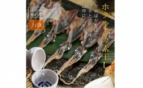 越中氷見屋　ホタルイカ 素干し 18尾入り × 11袋　【魚貝類・加工食品・イカ・ホタルイカ】