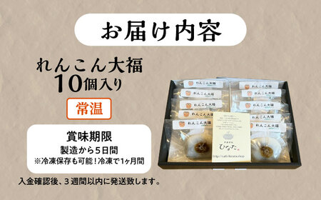 れんこん大福10個入り 常温 菓子 和菓子 大福 愛西市 / 茶菓専科ひなた[AECO003-2]