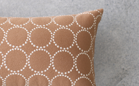 ミニクッション 長方形 タンバリン生地 キャメル ミニクッション