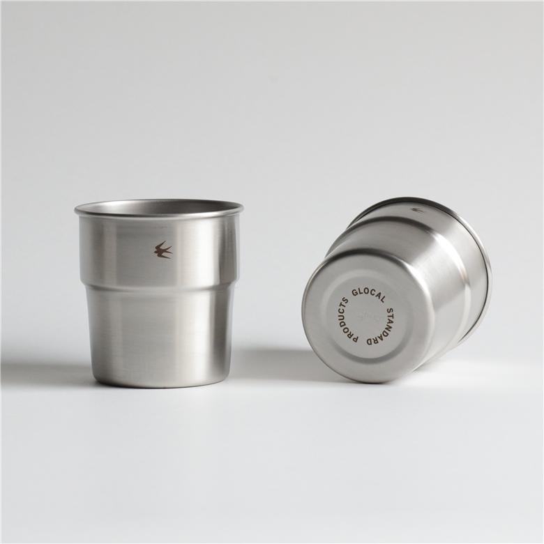 グローカルスタンダードプロダクツ TSUBAME / Stacking cup Sサイズ & スリーブ 2個セット / シルバー