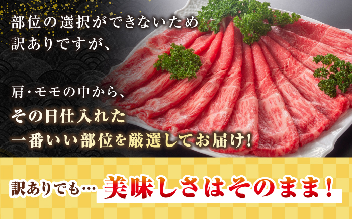 【全2回定期便】【訳あり】【A4〜A5ランク】 長崎和牛 赤身 霜降り しゃぶしゃぶ・すき焼き用 1.2kg(600g×2パック)（肩・モモ）《壱岐市》【株式会社MEAT PLUS】 肉 牛肉 訳あり