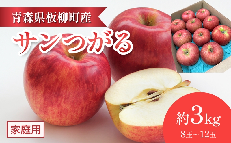 
                  【早生りんごの定番・サンつがる】家庭用/サンつがる/約3kg　青森県　りんご　リンゴ　林檎　フルーツ　くだもの　果物
                
