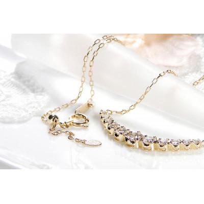 ふるさと納税 昭和町 【0.5ct】K18イエローゴールド　ダイヤモンド　ラインネックレス |  | 02