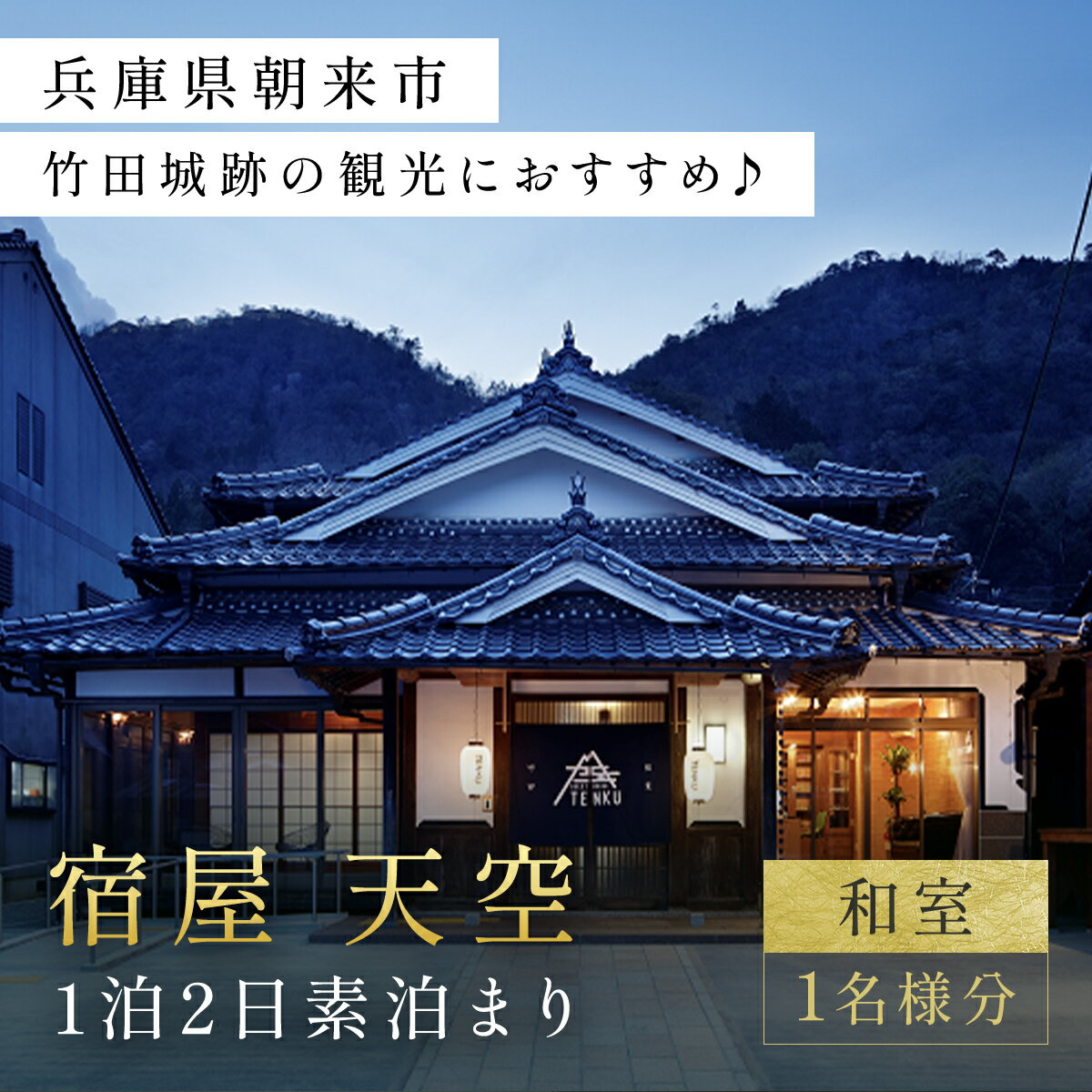 【ふるさと納税】兵庫県朝来市・竹田城跡の観光におすすめ♪ 宿屋 天空の1泊2日素泊まり（和室/1名様分）AS31BI3