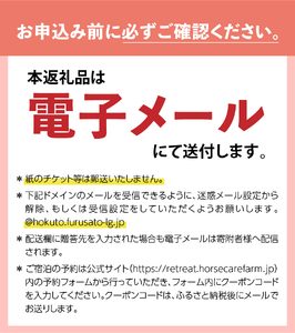 ホースリトリート八ヶ岳　宿泊クーポン 3,000円分 宿泊 クーポン券 宿泊券 養老牧場 体験 自然 山梨県 北杜市 八ヶ岳 [h343]