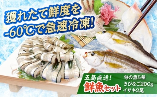 超速冷凍鮮魚7種（鮮魚5種+冷凍きびなご200g+焼物用いさき2尾）五島市/金沢鮮魚 [PEP068]