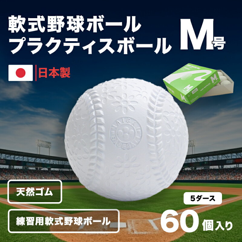 【ふるさと納税】野球ボール 軟式 M号 プラクティスボール 5ダース 60個入り 練習用 練習 野球 ボール 軟式ボール 軟式野球ボール 公認球 スポーツ スポーツ用品 野球用品 天然ゴム 運動 日本製 兵庫 兵庫県 明石 明石市