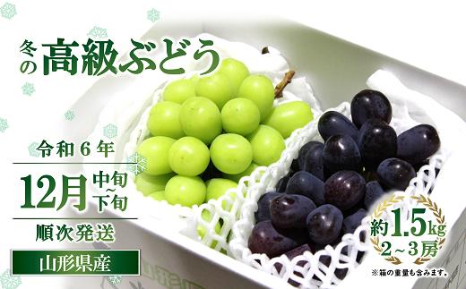 
【令和6年産先行予約】 JA 冬の高級ぶどう (シャインマスカット・ウィンク) 約1.5kg (計2～3房 秀) 《令和6年12月中旬～下旬発送》 『JA山形おきたま』 山形県 南陽市 [2056]
