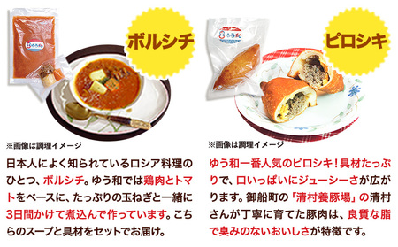 ゆう和 ピロシキ ボルシチ セット 計10食分 ボルシチ4食 ピロシキ6食 ギャラリーレストランゆう和 《30日以内に出荷予定(土日祝除く)》 ピロシキ トマトボルシチ 冷凍 熊本県 御船町 有限会社