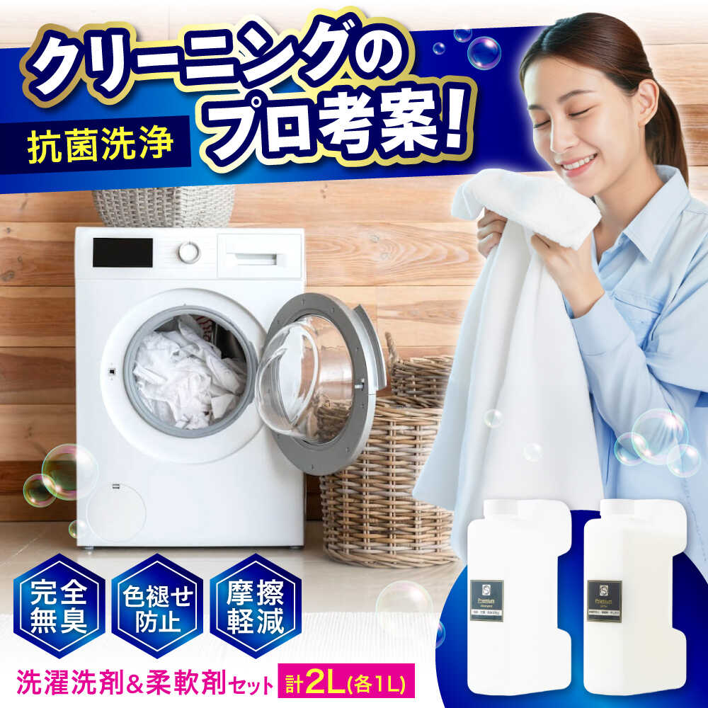 【ふるさと納税】消臭洗剤 1L 柔軟剤1L セット おすすめ 人気 液体洗剤 衣類用 部屋干し 抗菌 防臭 汗臭 体臭 加齢臭 ふんわり仕上げ 液体洗剤 送料無料 まとめ買い ストック 詰め替え用 日用品 洗剤 洗濯 洗濯洗剤 広島県福山市/株式会社エスファクトリー[BAGI001]