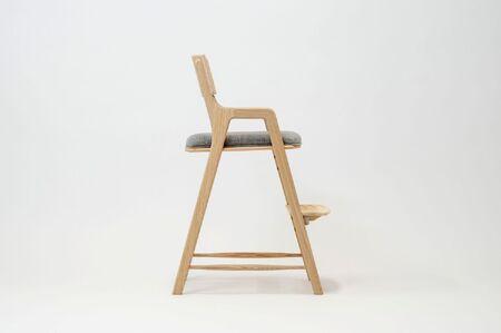 【樹工房】Hygge キッズハイチェア ＜座面：レザー（ライトグレー）＞