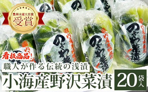 野沢菜漬セットC (20袋入) |新鮮な野沢菜 天日干し漬物 発酵 野沢菜産地 信州 長野県小海町