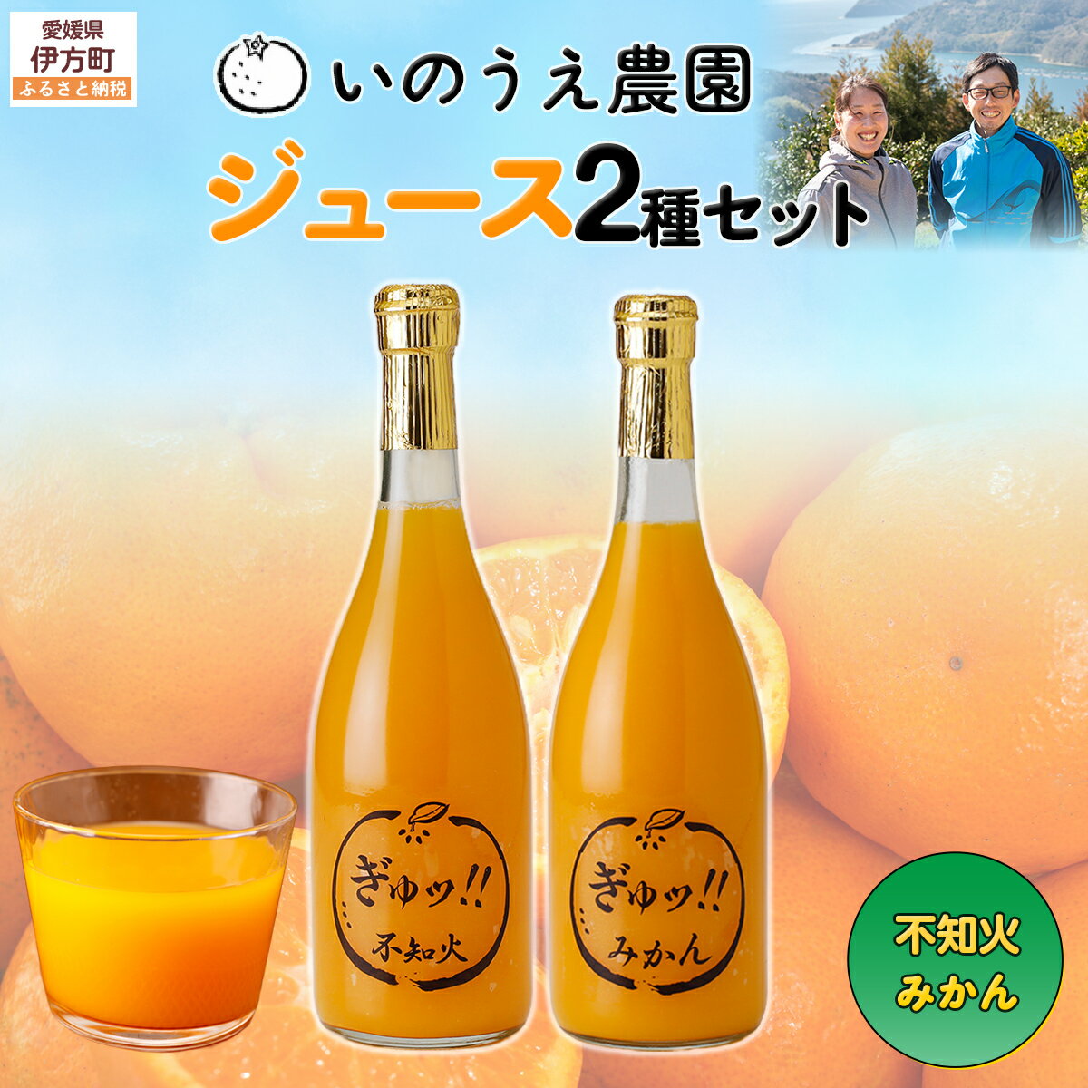 【ふるさと納税】いのうえ農園 ジュース2種セット（不知火/みかん）※離島への配送不可 【ふるさと納税 人気 おすすめ ランキング 柑橘 ミカンジュース みかんジュース 不知火 ジュース フルーツ 果物 産地直送 いのうえ農園 愛媛県産 愛媛県 伊方町 送料無料】 IKTAI018