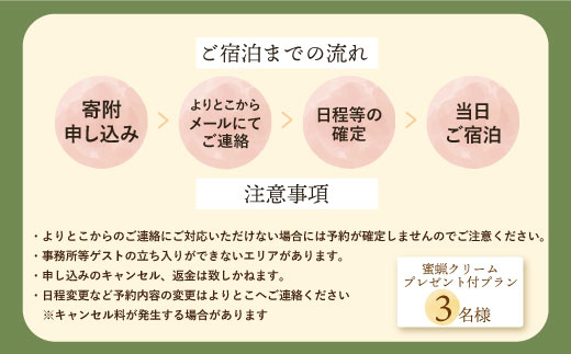 古民家一棟貸し切り宿泊プラン 3名1泊 朝食・福智町産 蜜蝋クリーム付きプラン （ふるさと納税限定）