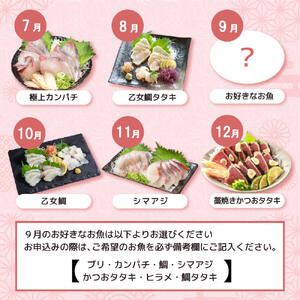 【 刺身 】 刺身定期便 12ヶ月